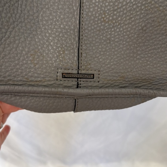 Rebecca Minkoff gray leather crossbody satchel with silver studs - Picture 6 of 8